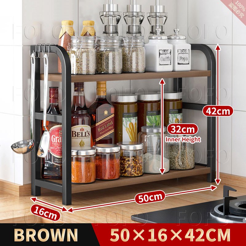 Seasoning Storage Rak Kitchen Rak Spice Rack Stainless Steel Condiment ...