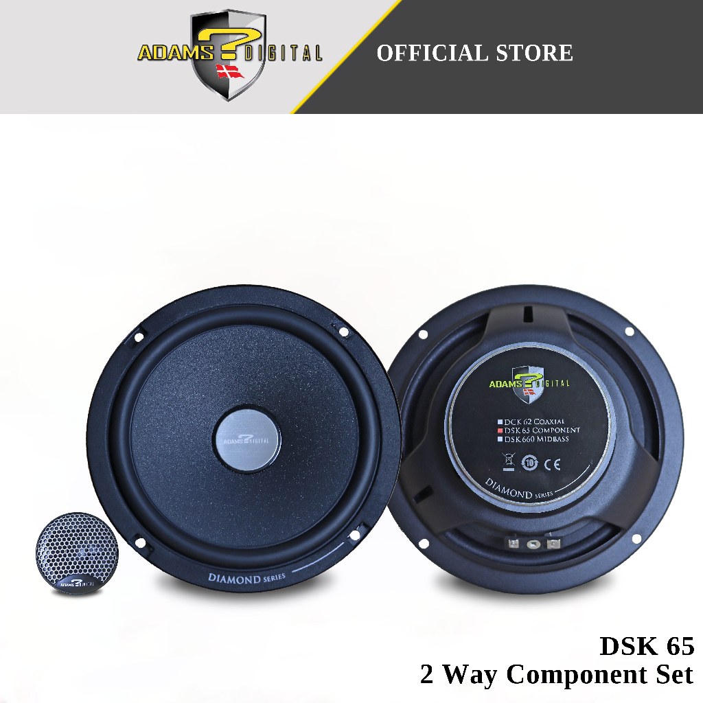 Adams Digital 6.5 Inch 2 Way Component Midbass Car Speaker Audio ...