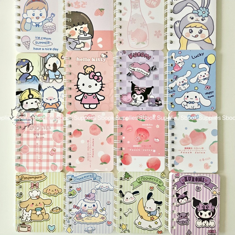 Cute Sanrio Kuromi Flip Mini A7 Notebook Small Pocket Notepad Planner ...