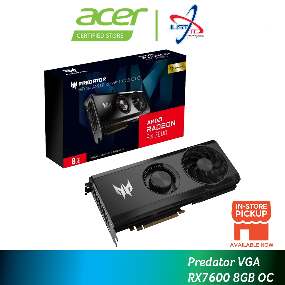ACER PREDATOR BIFROST AMD RADEON RX 7600 8GB OC GDDR6 GRAPHICS CARD ...