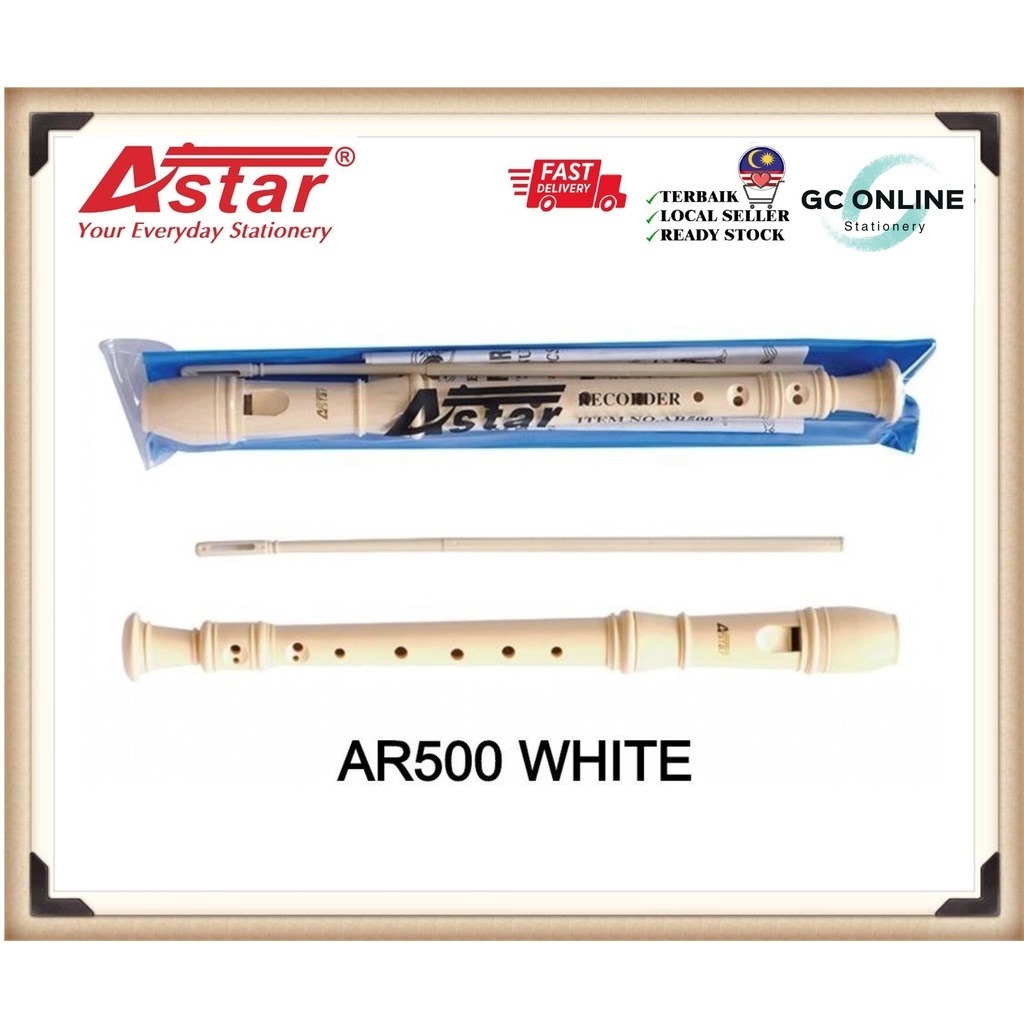 Astar AR500 Plastic Soprano Flute Recorder with Cleaning Stick ...