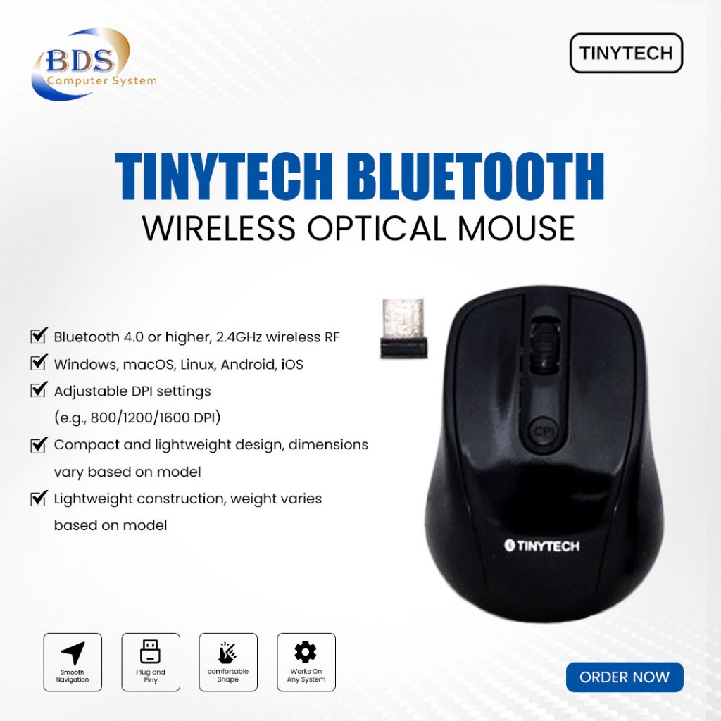 Tiny Tech Bluetooth Optical Mouse MS-BT05301U | Shopee Malaysia