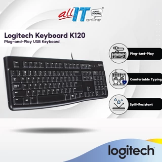 Logitech K120 USB Wired Keyboard | USB Plug-and-Play | Full-Size | Spill-Resistant (920-002582)