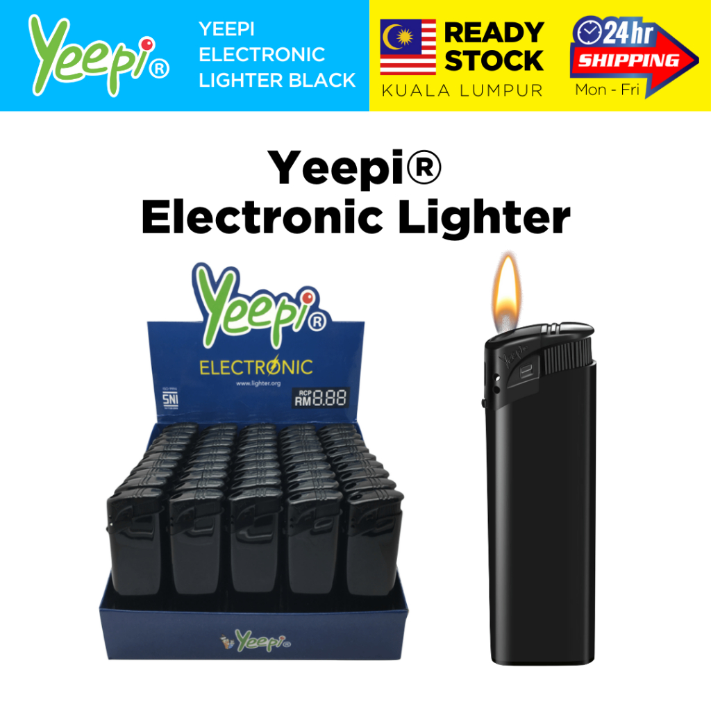 Yeepi Electronic Adjustable Logo OEM Butane Gas Lighter - Black (50 Pcs ...