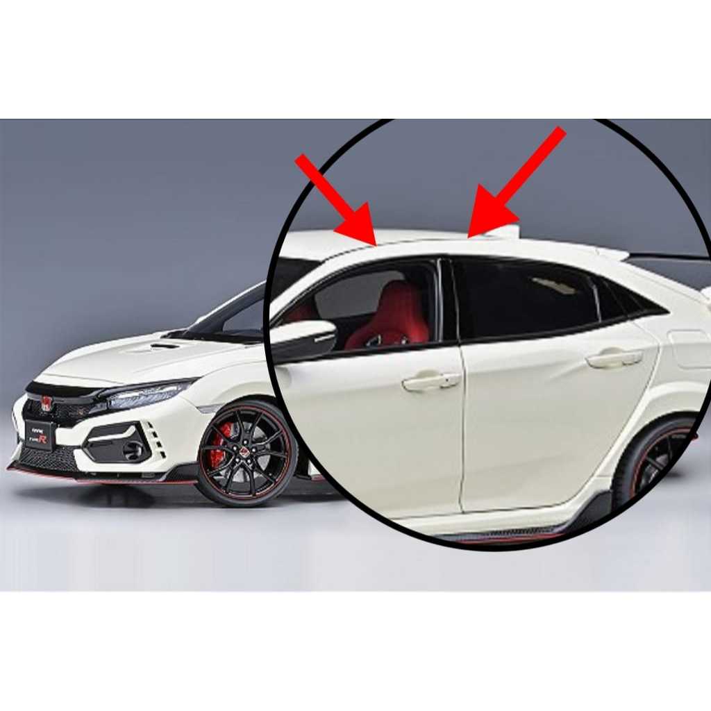 2-Piece Car Roof Moulding Trims For Civic 4 Doors 2012-2015 - PU Leather Replacement 74306-TR0-A01 & 74316-TR0-A01