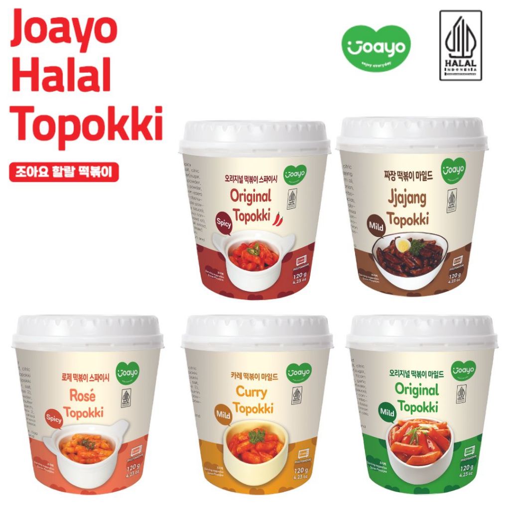 Joayo Halal Korean Topokki (Spicy, Mild, Curry, Rosé, Jjajang ...