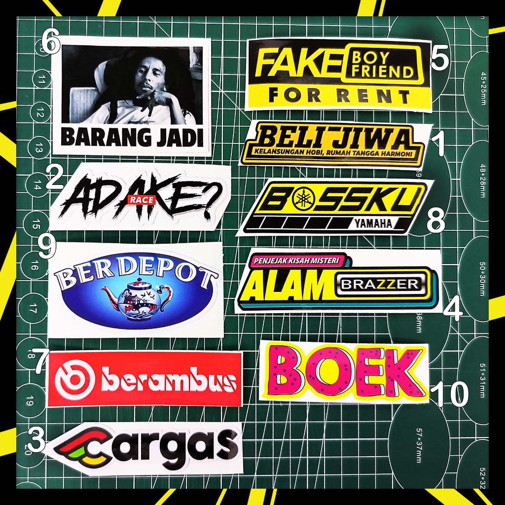 STICKER MOTOR BOEK FAKE BOY FRIEND ADAKE BOSSKU CARGAS ALAM BRAZZER ...