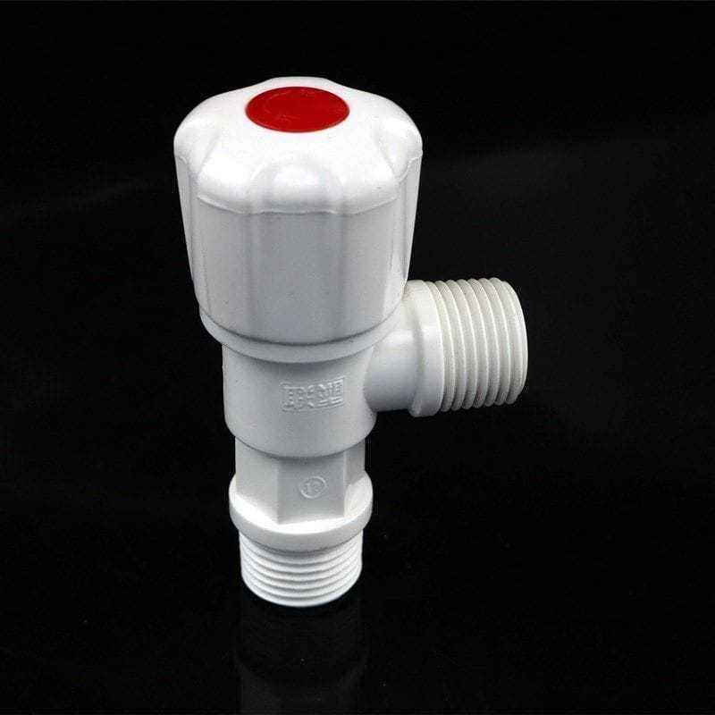 PVC Plastic Faucet Angle Valve Water Stop Straight Wheel Bathroom ...