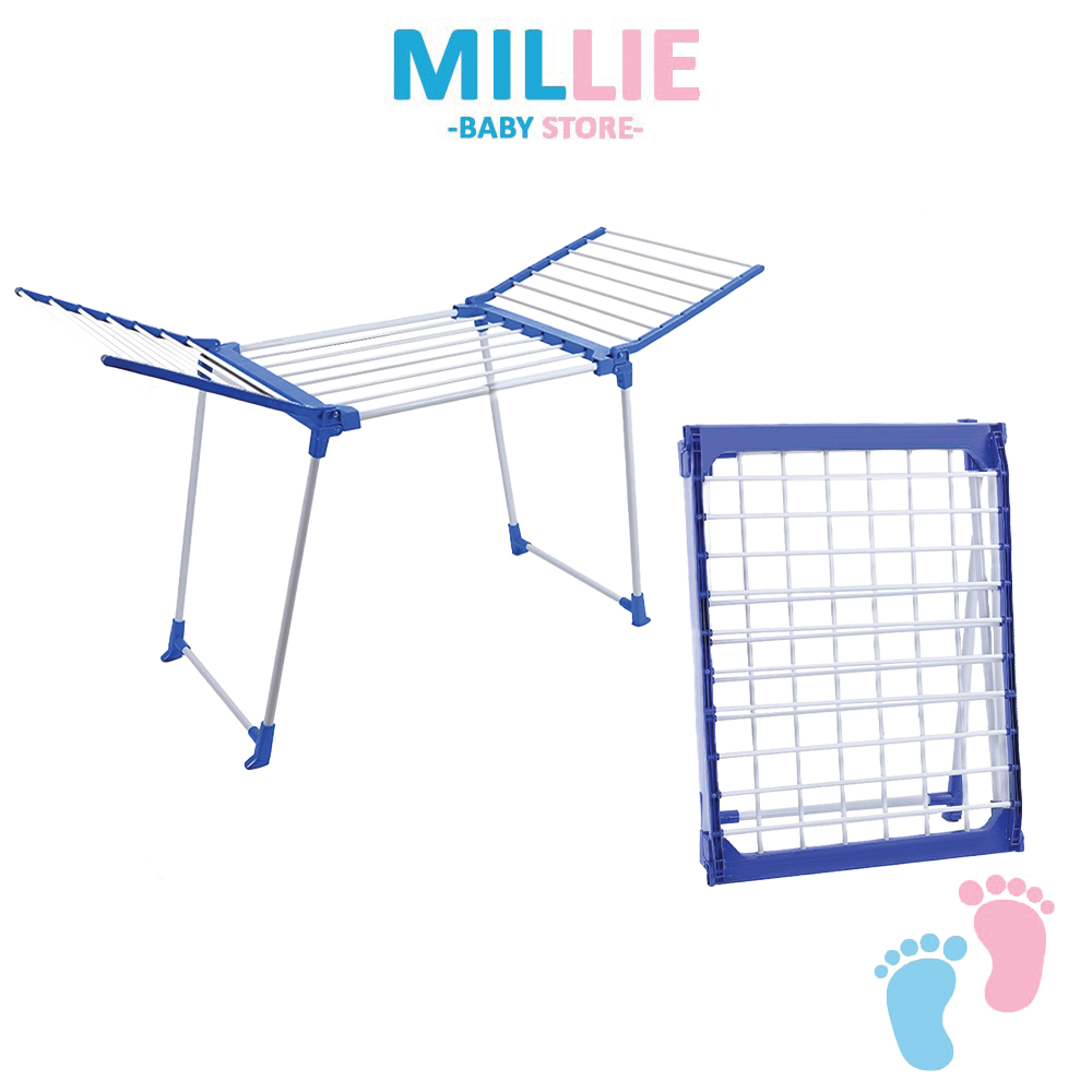 MILLIE Foldable Baby Kid Clothes Hanger Balcony Laundry Rack Butterfly ...