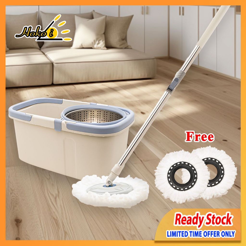Round Spin Mop Set With Bucket 360 Rotating Floor Mop Quick Dry Wash ...