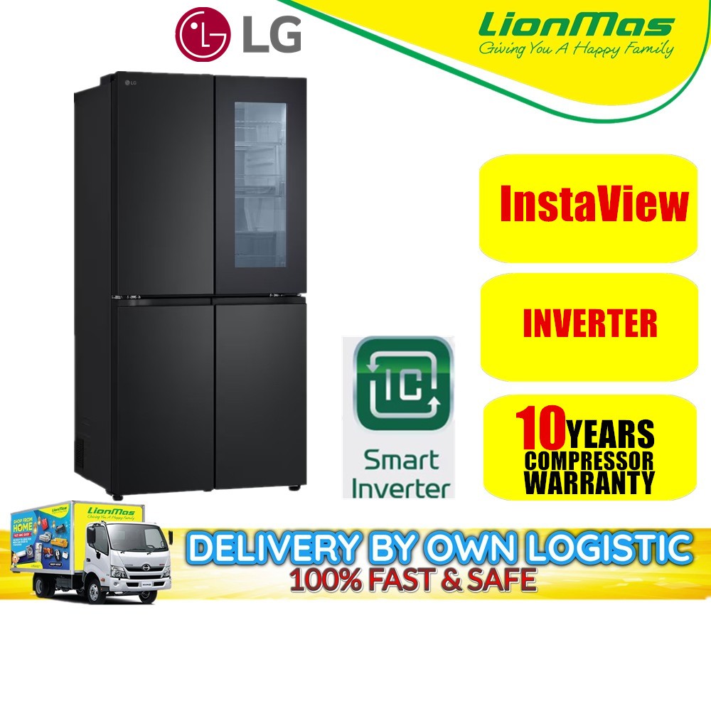 LG 431L Smart Inverter French Door Fridge with InstaView GC-V22FFQMB ...