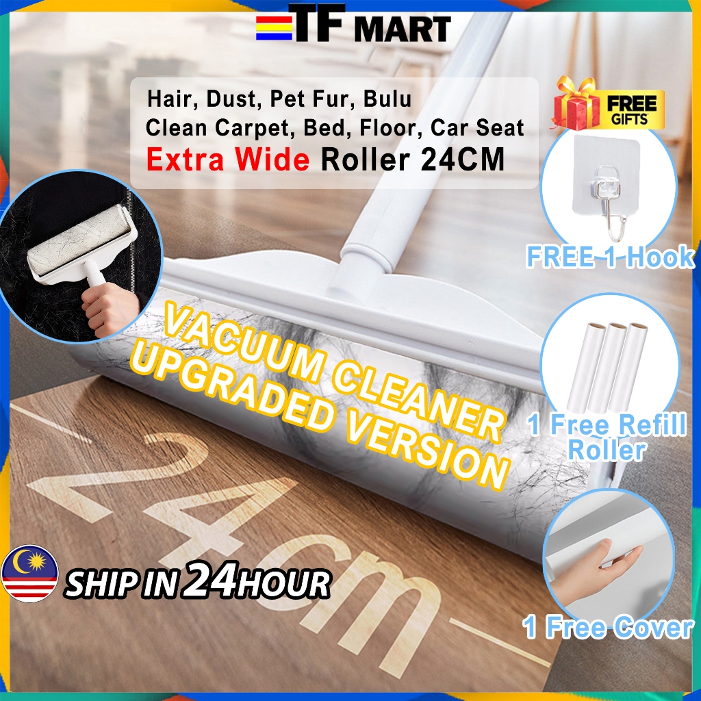 Sticky Lint Roller Long Handle Dust Hair Pet Fur Dust Remover Bulu Baju