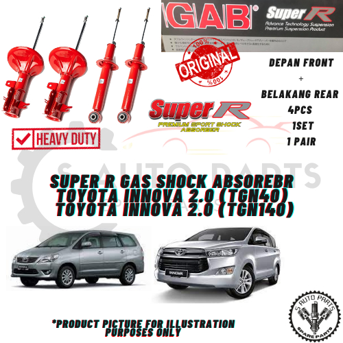 TOYOTA INNOVA (TGN40)/(TGN140)(FRONT 2PCS REAR 2PCS) GAB SUPER R SPORT ...