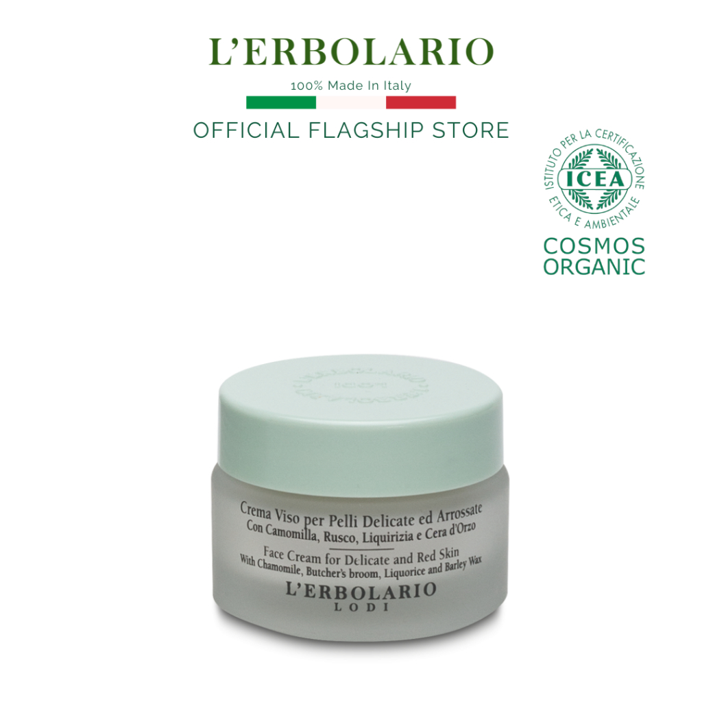 Crème Visage L'Erbolario à La Camomille Pour Peaux Sensibles Et Rougies - Soin Apaisant 30 Ml
