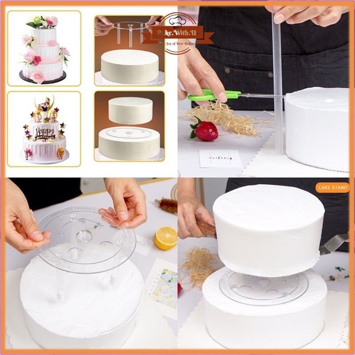Transparent Multi-layer Cake Piling Bracket Support Frame Cake Stands ...