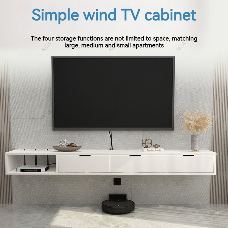 Light Luxury Solid Wood Wall-mounted TV Cabinet Wall Cabinet Modern ...