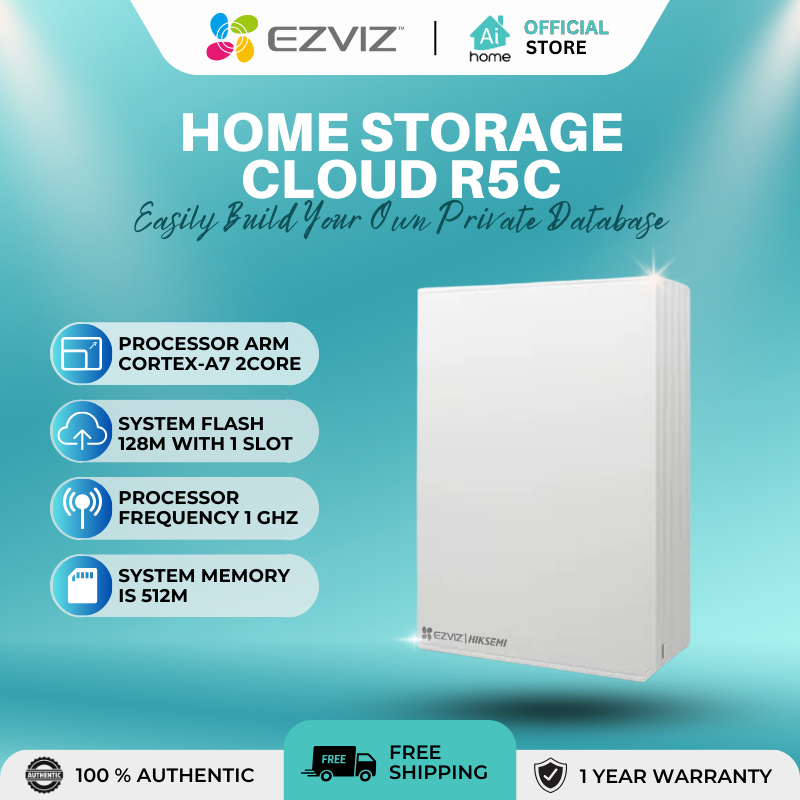 EZVIZ Home Storage Cloud R5C Secure NAS with 8TB Capacity Encrypted ...