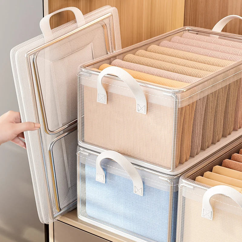 PVC Foldable Storage Box Waterproof Wardrobe Organizer Box Clothes ...