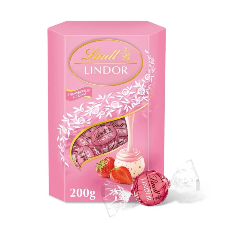 Lindt Lindor Strawberry And Cream Chocolate Truffles Cornet 200g Shopee Malaysia 6515