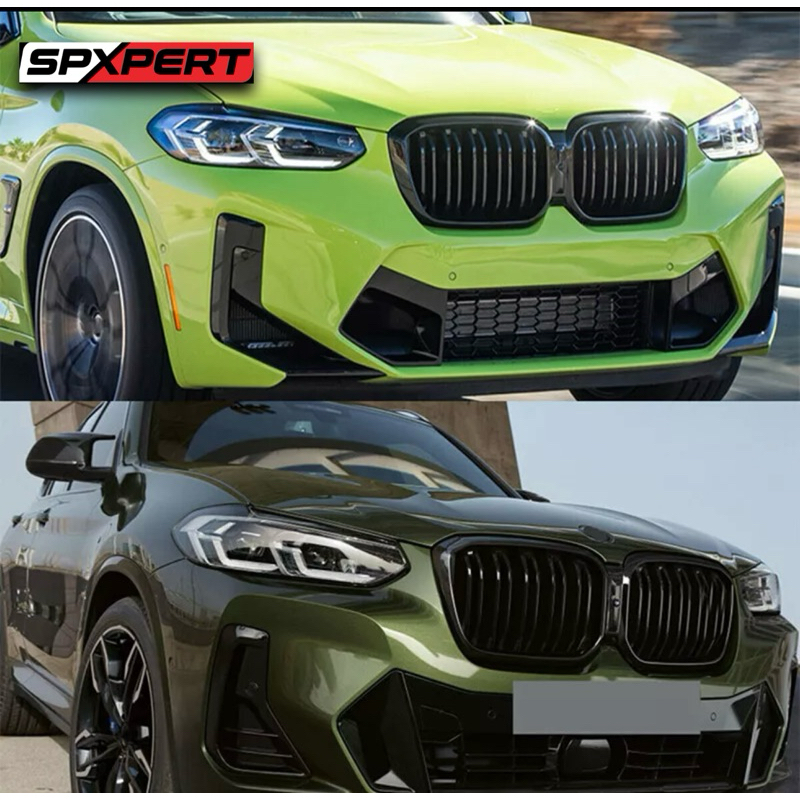 Jinpengyong G01 Griglia Radiatore per BMW Serie X3 G01 2018-2021 Serie X4 G02 2019-2021 Griglia Anteriore Nera Lucida doppio ponte sportivo (For X3 G01 2019-2021