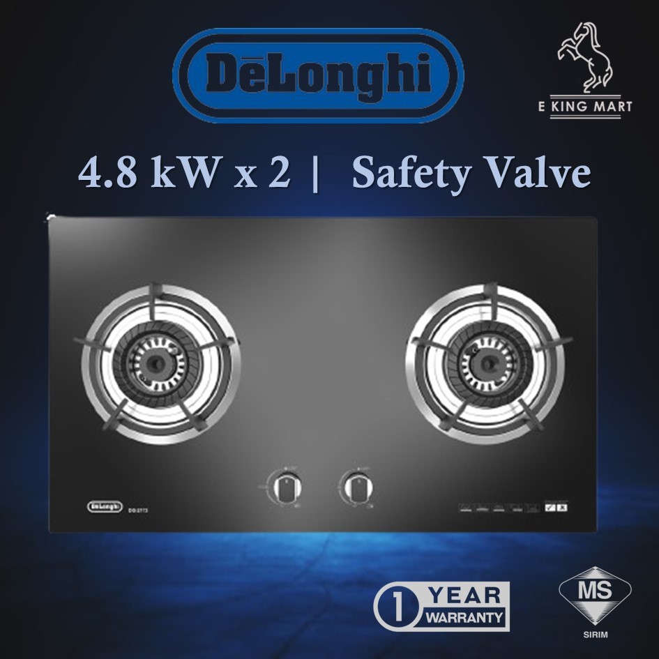 DeLonghi Italy Built In Hob Gas Cooker 9.6Kw High Fire Flame Glass Hob