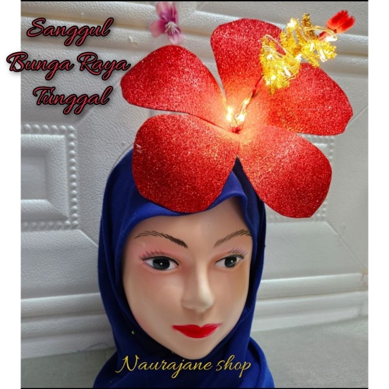 SANGGUL BUNGA RAYA TUNGGAL . AKSESORI MERDEKA BERLAMPU | Shopee Malaysia