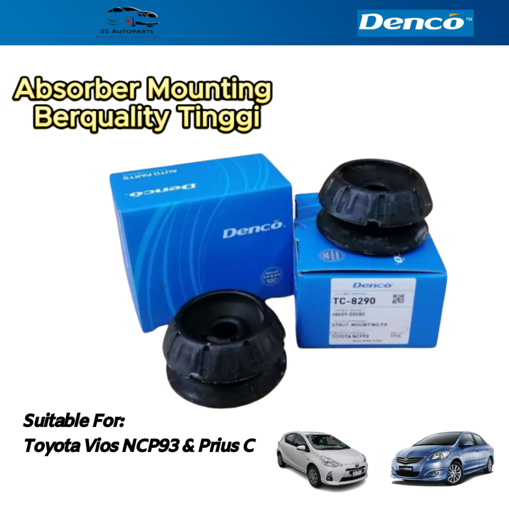 Denco Front (Depan) Absorber Mounting (2 PCS) For Toyota Vios NCP93 ...