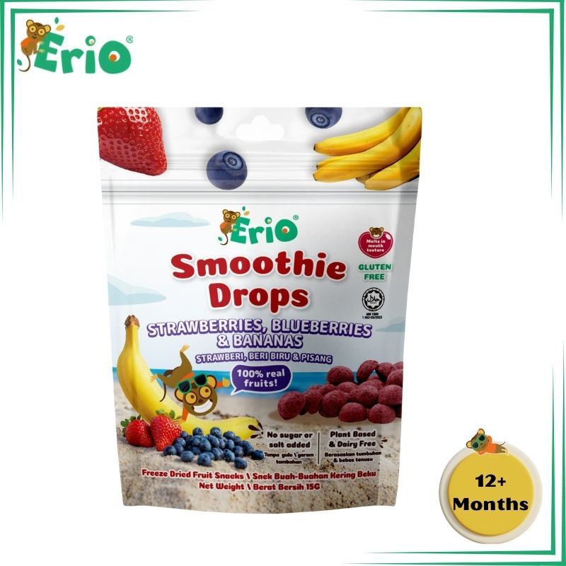 Erio Smoothie Drops - Strawberries, Blueberries & Bananas 15g | Shopee ...