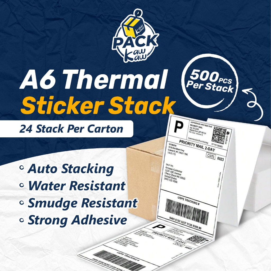 1 Carton 500pcs King Thermal Sticker A6 Paper Roll Fold Stack Airway ...