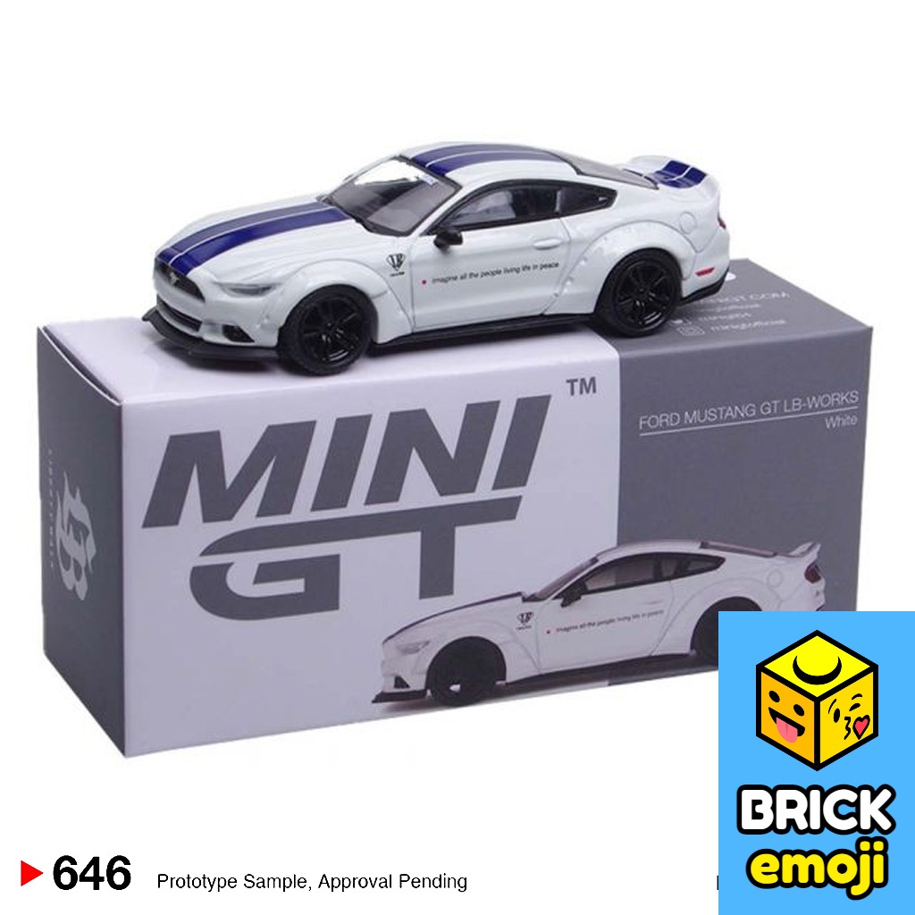 Miniature Ford Mustang GT LB Works – échelle 1:64 – Blanc – Mini GT – Neuf