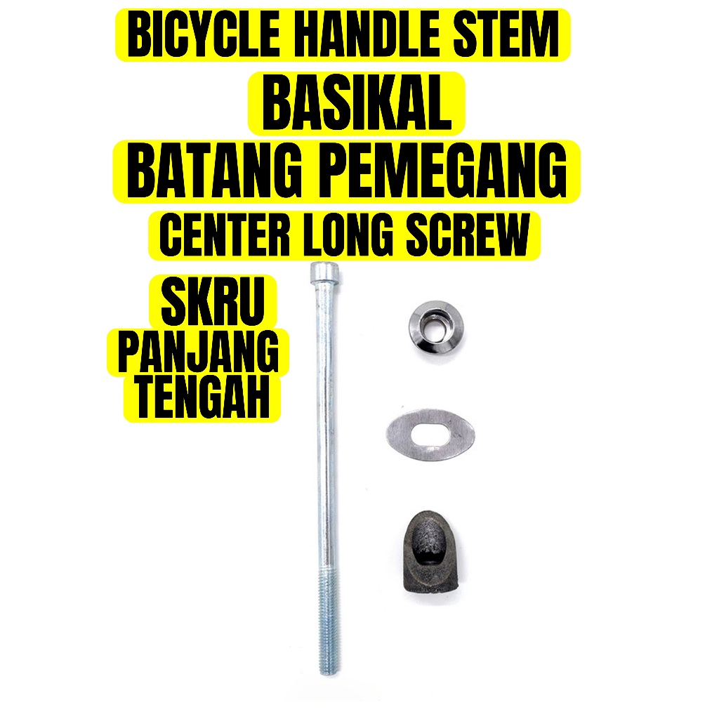 BICYCLE HANDLE BAR STEM CENTER MIDDLE LONG SCREW SKRU PANJANG TENGAH ...