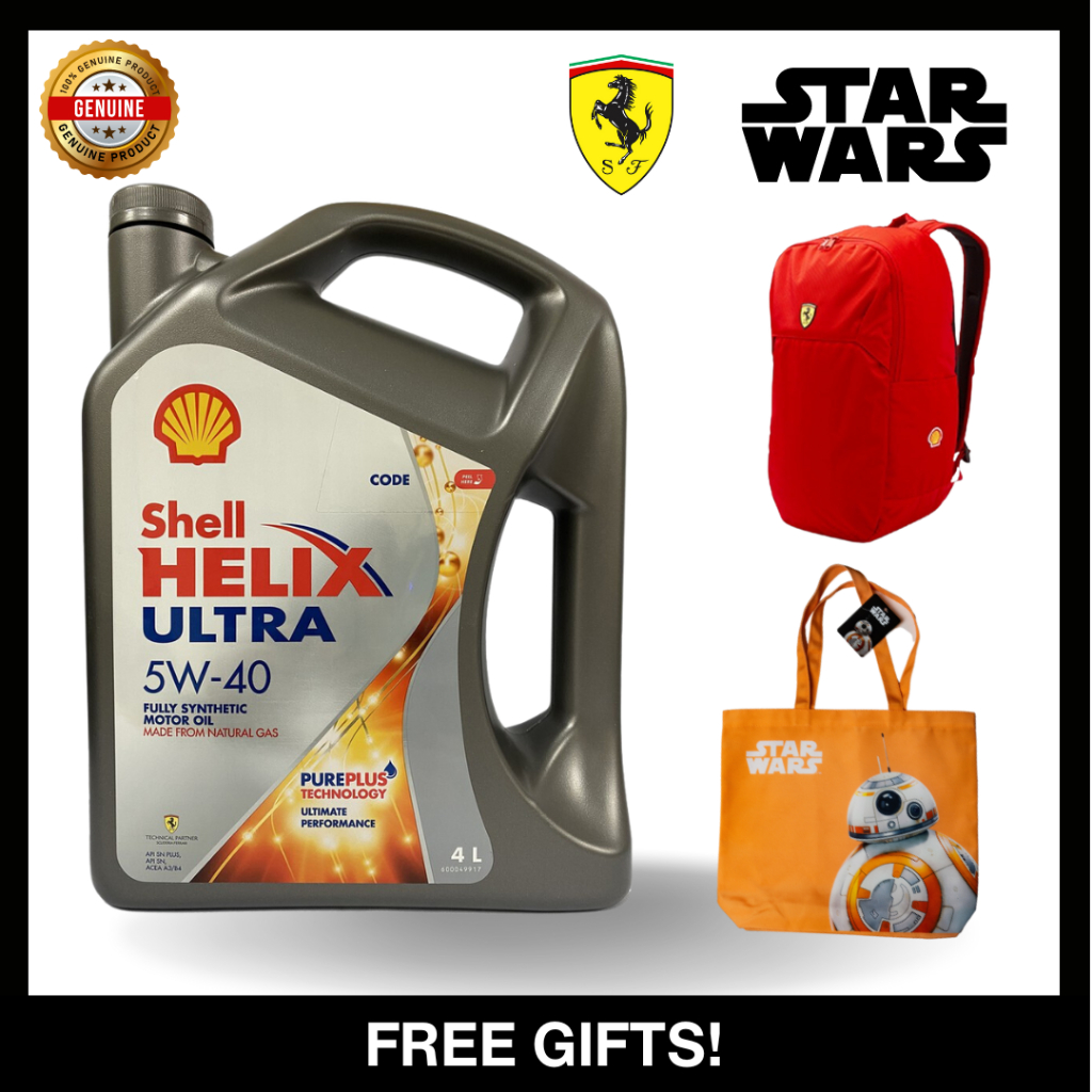 Original Engine Oil Shell Helix Ultra 5W-40 Fully Synthetic 4Liter API ...