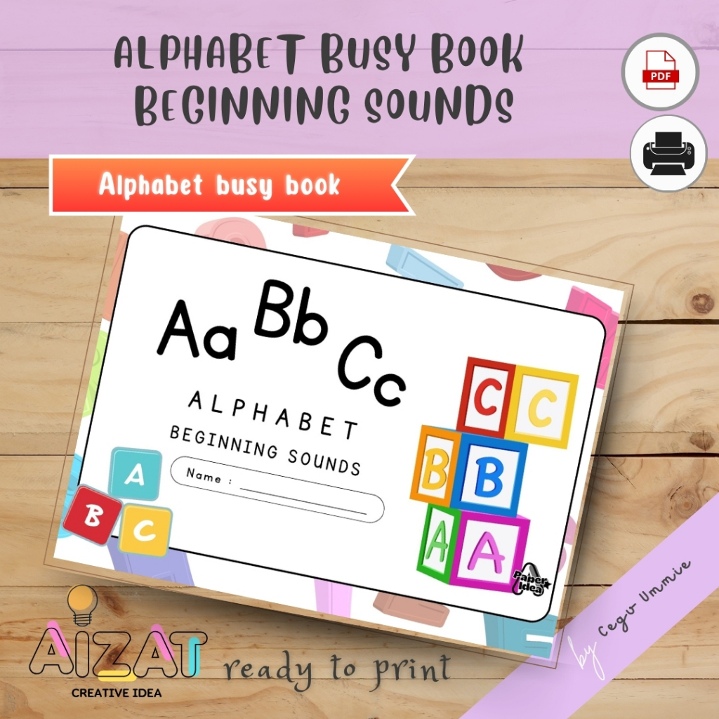 Buku ABC Busy Book Alphabet Flashcard Kad imbas Poster kanak-kanak ...