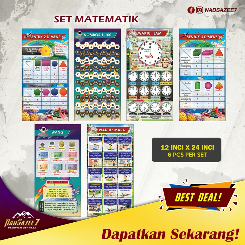 Banner MATH - SET Waktu | Bentuk | Wang | Nombor (BC019) [BM/ENG ...