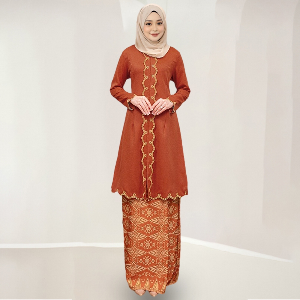 Baju Kebarung Lubah Modern Nikah/Tunang KEBARUNG SONGKET TABUR  Kebaya Batik Sulam Ironless Kurung Bridesmaid Nikah
