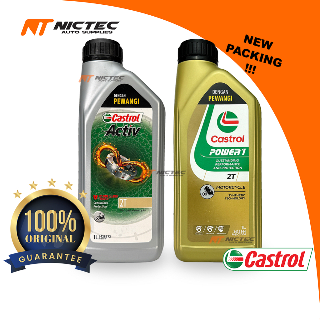 CASTROL ACTIV 2T POWER 1 2T 100% ORIGINAL MINYAK HITAM MOTORCYCLE ...