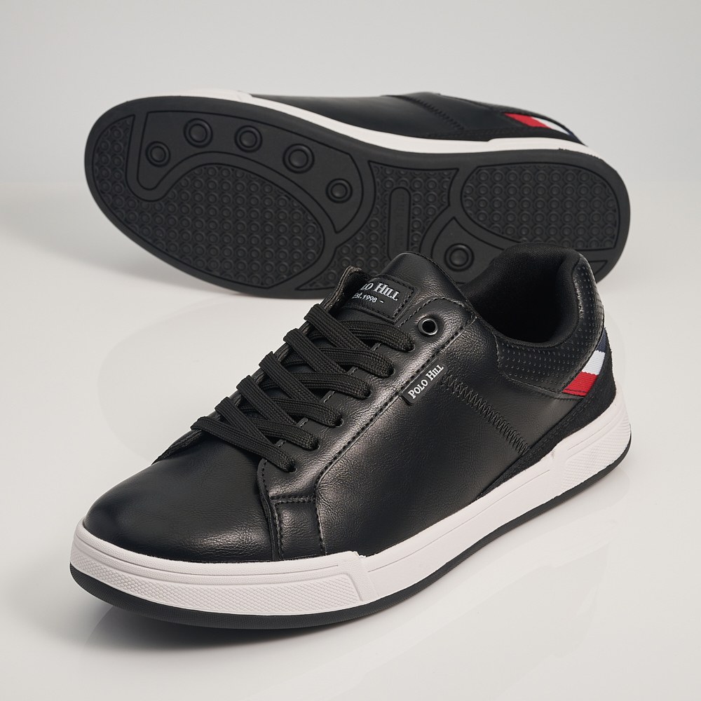 POLO HILL Men Lace Up Athleisure Sneakers PMSA MS4034 Black White Shopee Malaysia