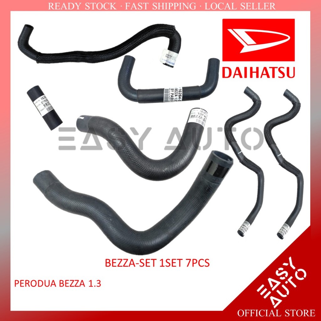 BEZZA-SET PERODUA BEZZA 1.3 - RADIATOR HOSE RUBBER 1SET 7PCS | Shopee ...
