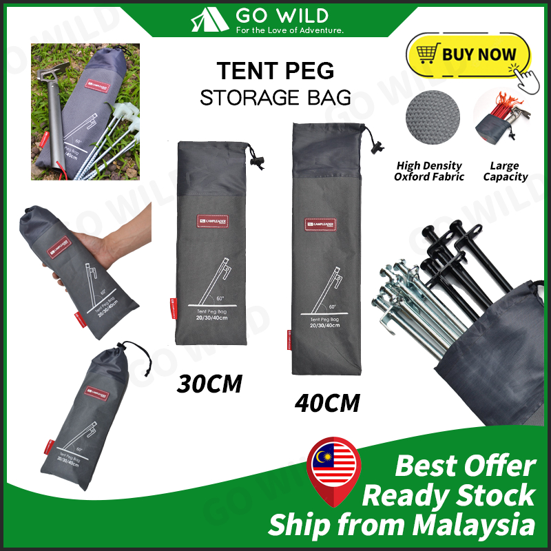 Camping Tent Stake Hammer Storage Bag – Oxford Cloth Pouch For Tent Pegs, Nails & Camping Tools (Navy Blue)