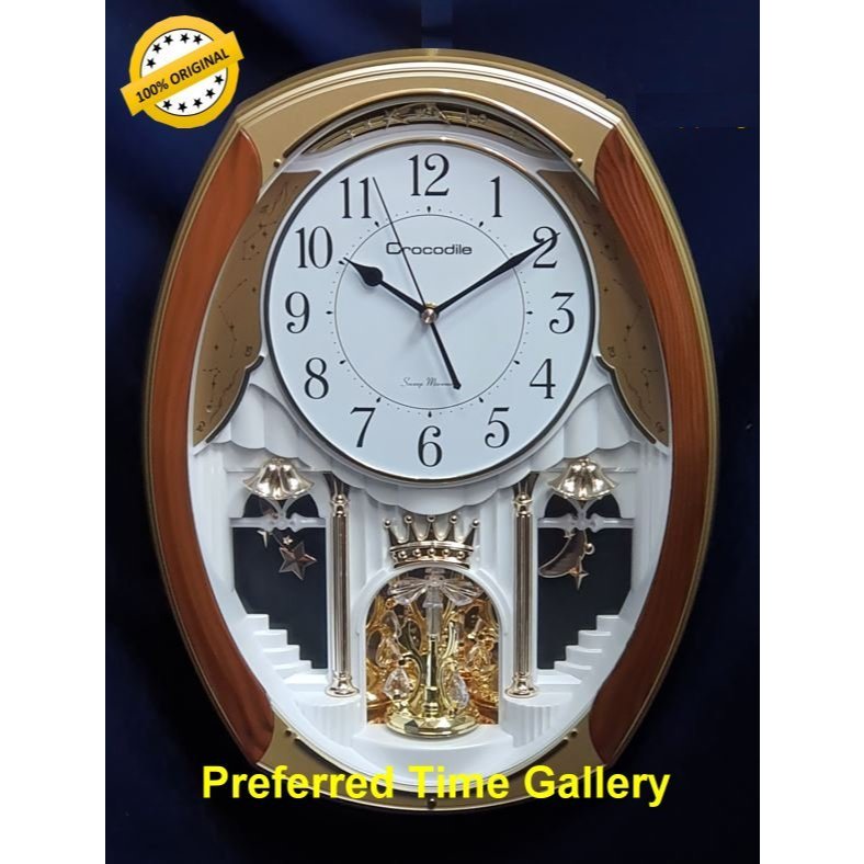(Clock) 100% ORIGINAL Crocodile Wall Clock CPS6229ARMKS Melody,Pendulum ...