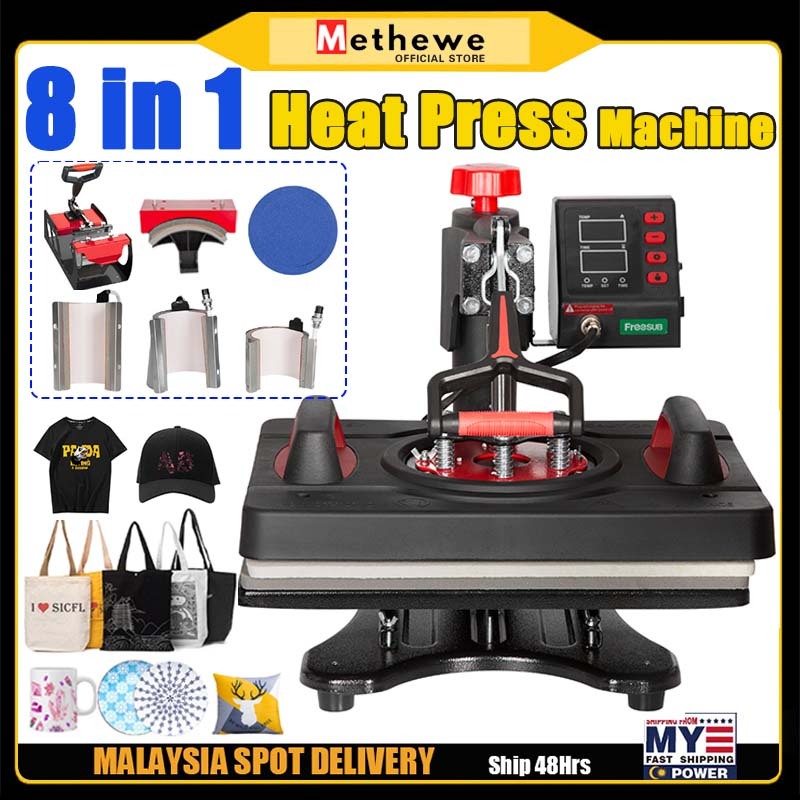 METHEWE 8 in 1 Heat Press Machine 360 Swing Away Heat Transfer Machine ...