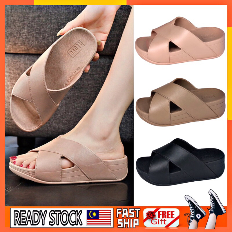 Sepatu sandal tebal dan fashionable 4.5cm tunggal perempuan selipar ...