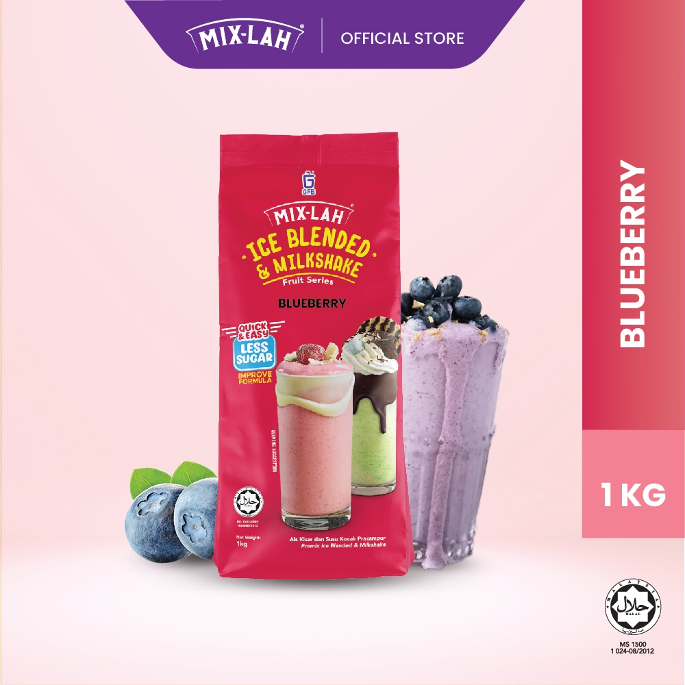 MIX-LAH Blueberry Ice Blended Milkshake Powder 冰沙粉 (1kg) | Shopee Malaysia