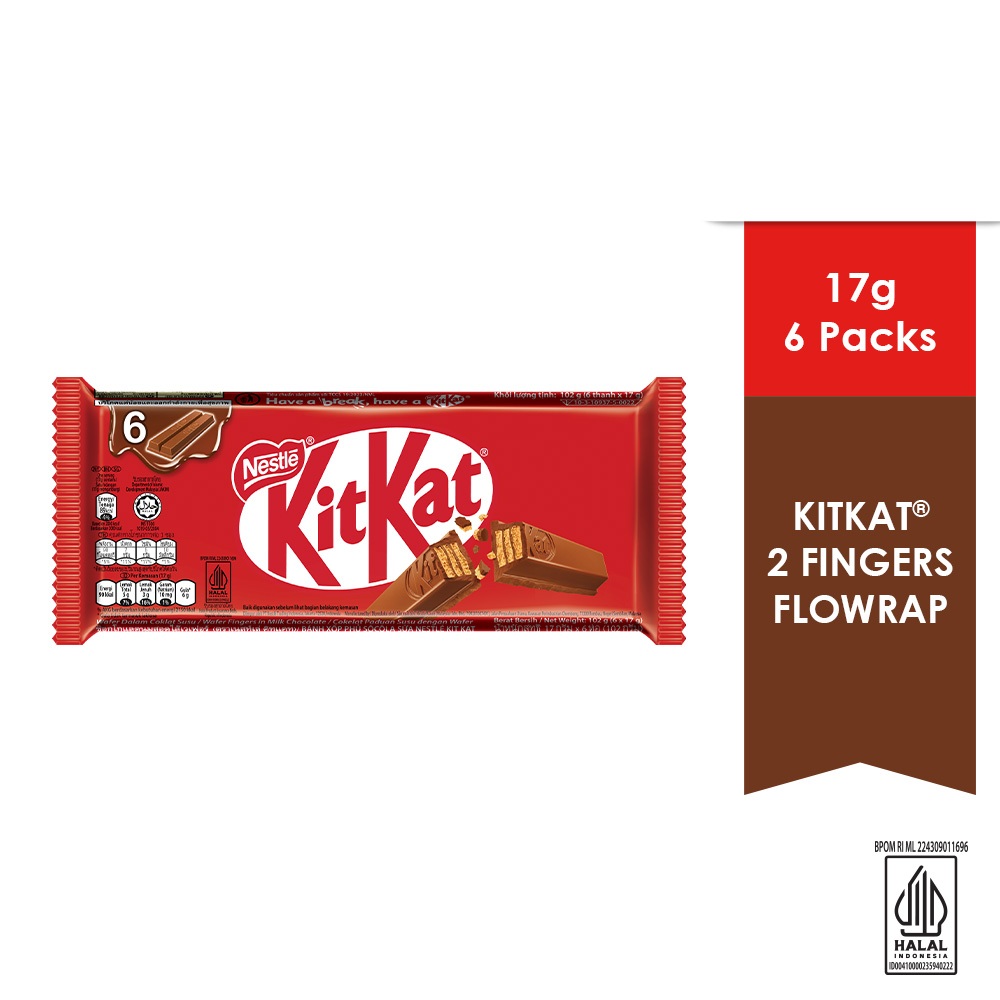 NESTLÉ KitKat® 2-Fingers Milk Chocolate Share Pack 6 Pieces | Shopee ...