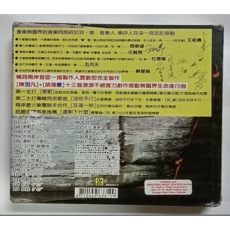 羽・泉｜沒你不行 演唱会 CD２枚組 羽・泉｜沒你不行 演唱会 CD2枚組 演唱会 CD2枚組 羽・泉｜沒你不行