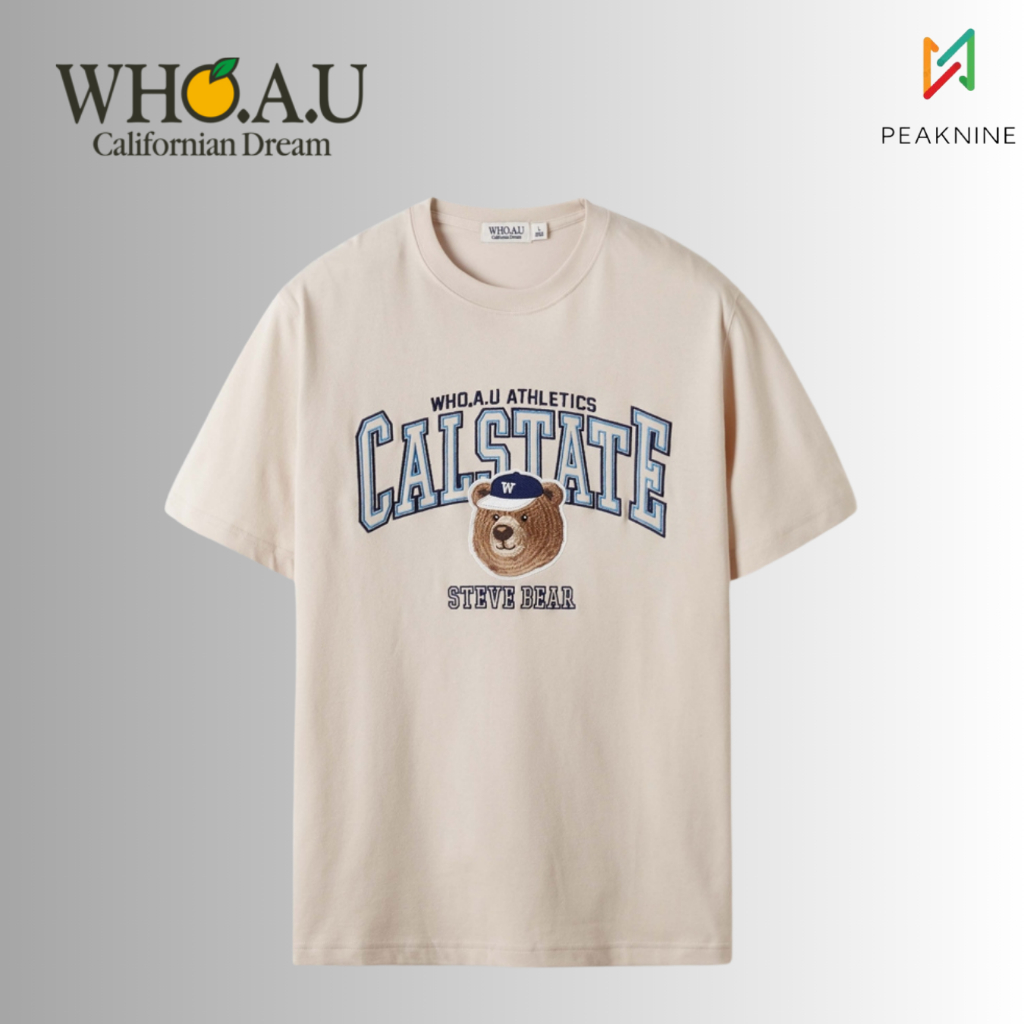 【WHO.A.U】Steve Campus Patch T-shirt[B] WHO.A.U] Steve Campus Patch T-shirt[B] | WHRPE2492U