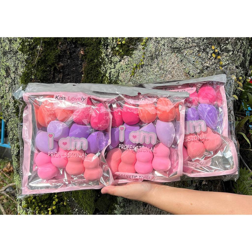 【borong】【ready stock】RM0.90/1 PCS kiss lovely 12 beauty blender 4PCS