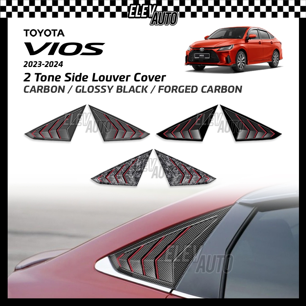 Toyota Vios 2023-2024 Two Tone Side Louver Cover Triangle Window Shark ...