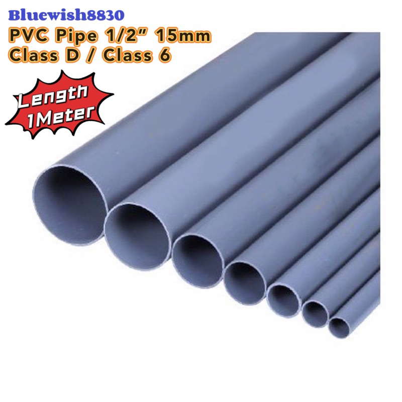 PVC 1/2” 15MM PVC PIPE CLASS D / CLASS 6 PAIP AIR 1 METER / PVC FITTING ...