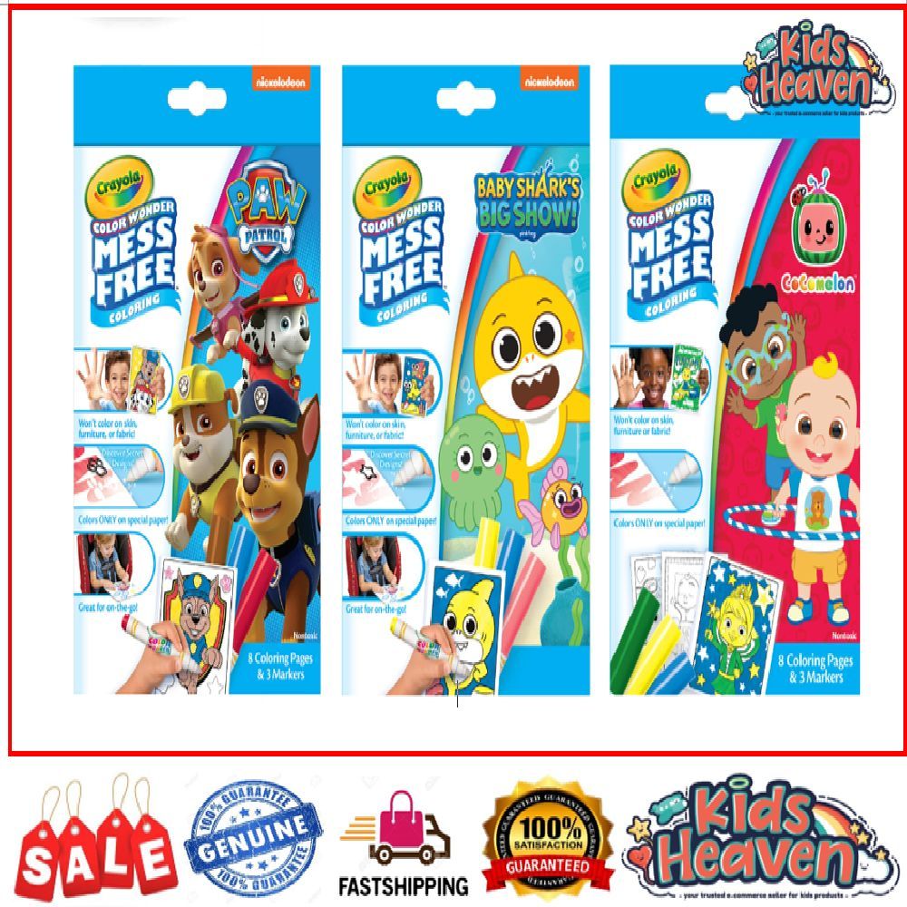 Crayola Color Wonder Mini Box Set 8 Coloring Pages & 3 Markers ( Paw ...